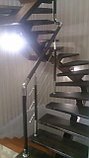 Внутридомовые лестницы на металлическом косоуре с деревянными ступенями, фото 7