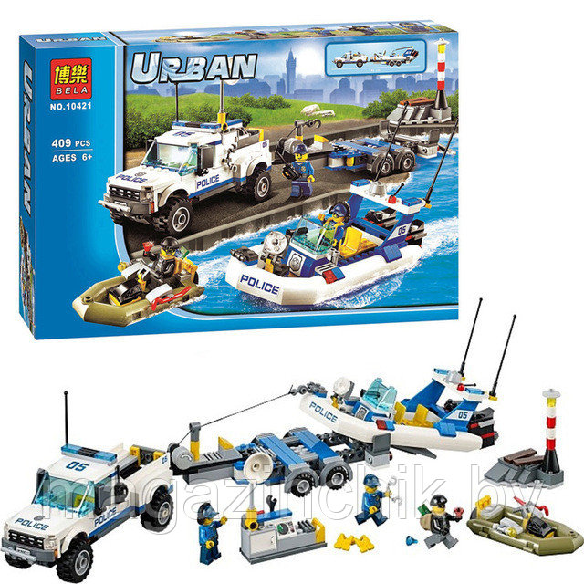 Конструктор 10421 Bela Полицейский патруль, 409 деталей аналог LEGO City (Лего Сити) 60045 - фото 1 - id-p55546435