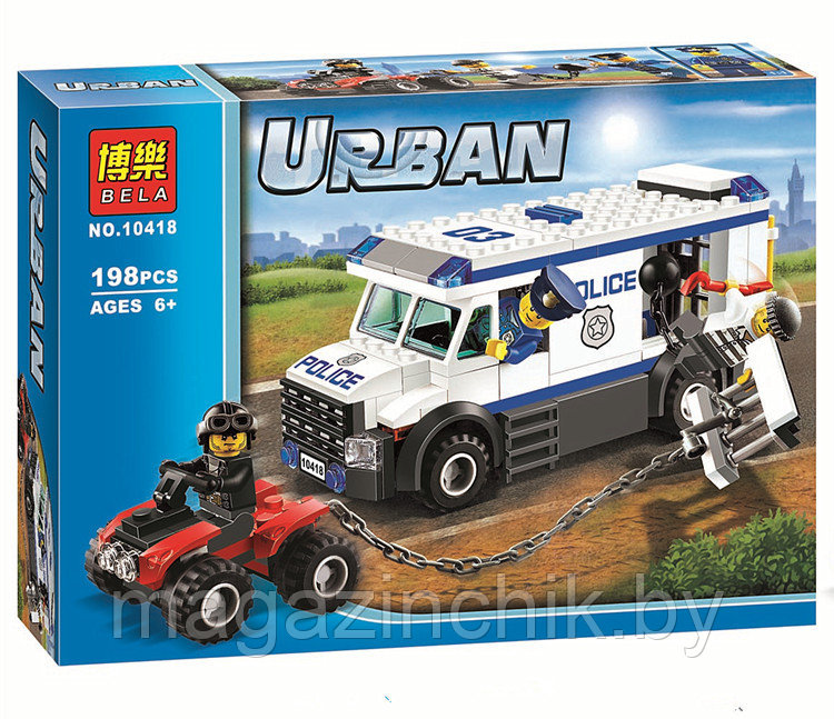 Конструктор 10418 Bela Автомобиль для перевозки заключённых, 198 деталей аналог LEGO City (Лего Сити) 60043 - фото 2 - id-p55546466