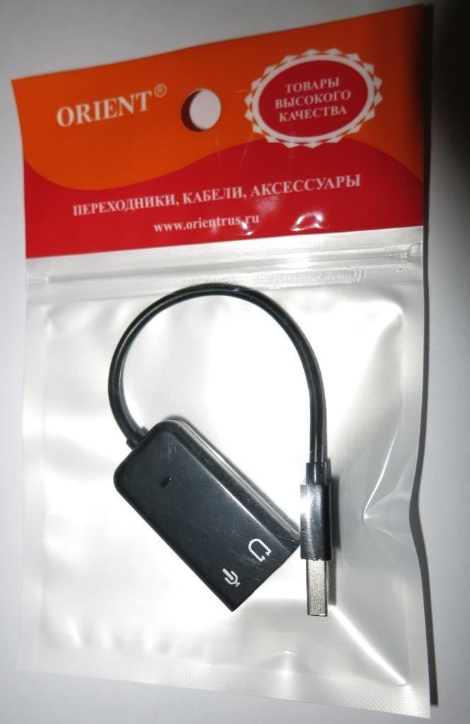 USB адаптер для наушников с микрофоном Orient AU-01S (внешняя аудиокарта) - фото 3 - id-p55568361