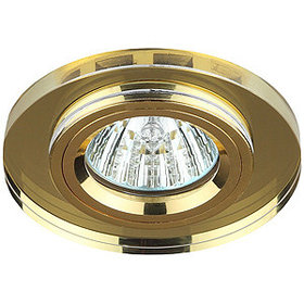 Светильник DK7 GD/YL ЭРА декор стекло круглое MR16,12V/220V, 50W, золото/желтый