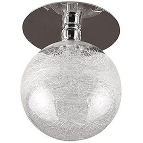 ЭРА Fashion DK14 CH/WH Светил декор "стеклянный шар с паутиной" G4, 20W, 12V, JC, хром/прозрачный (50)