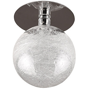 ЭРА Fashion DK14 CH/WH Светил декор "стеклянный шар с паутиной" G4, 20W, 12V, JC, хром/прозрачный (50) - фото 1 - id-p55570104