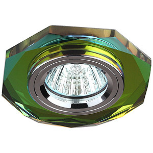 Светильник DK5 CH/MIX ЭРА декор стекло многогранник MR16, 12V/220V, 50W мультиколор/хром