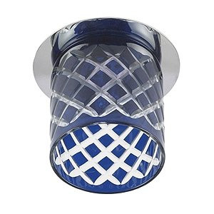 Светильник DK54 CH/BL ЭРА декор стекл.стакан "ромб" G9, 220V, 40W хром/синий