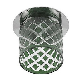 Светильник DK54 CH/GG ЭРА декор стекл.стакан "ромб" G9, 220V, 40W хром/серо-зеленый