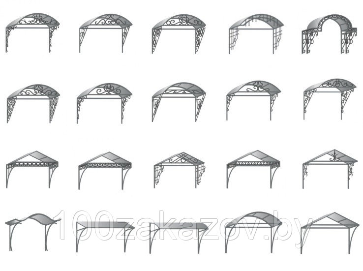 Козырек над крыльцом КС-28 Кованый козырек из поликарбоната - фото 8 - id-p63871169