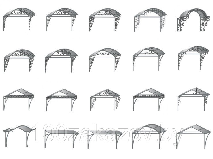Козырек навесной из поликарбоната КС-15 Козырек над крыльцом Козырек кованный - фото 9 - id-p55852181