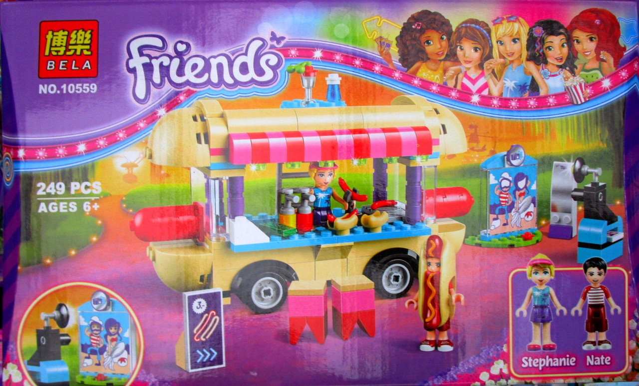 Конструктор Bela Friends "Парк развлечений: фургон с хот-догами" 10559 (аналог LEGO Friends 41129) 249 дет.