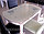 Стеклянный  раздвижной  стол 595*980 Кухонный   стол трансформер 6069-2 бежевый, фото 2