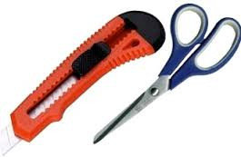 Ножницы, ножи, лезвия, точилки, скотч