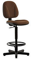 Кресло Регал ринг -база для работы кассиров, Высокий стул с кольцом для ног (Regal Ring base в кож/ заме V