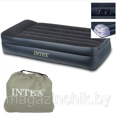 INTEX 66706 Надувной матрас-кровать 99x191x48 см встроенным эл насос Интекс купить в Минске - фото 2 - id-p159919
