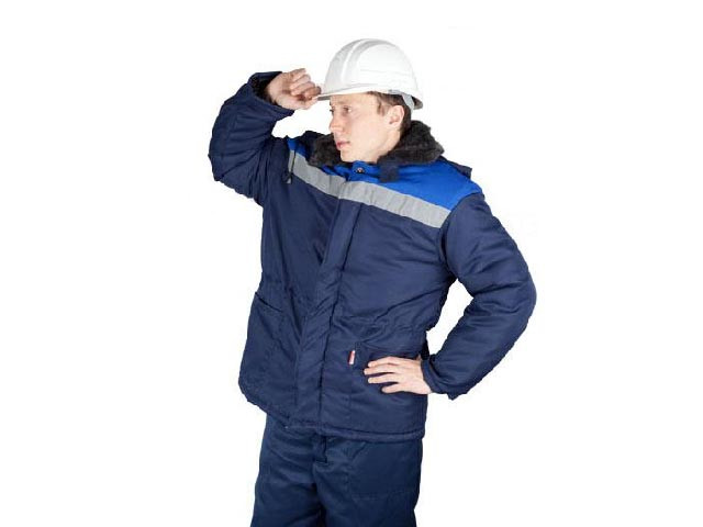 Куртка утепленная (синяя+василек) с капюшоном "БРИГАДИР" - фото 1 - id-p55946313