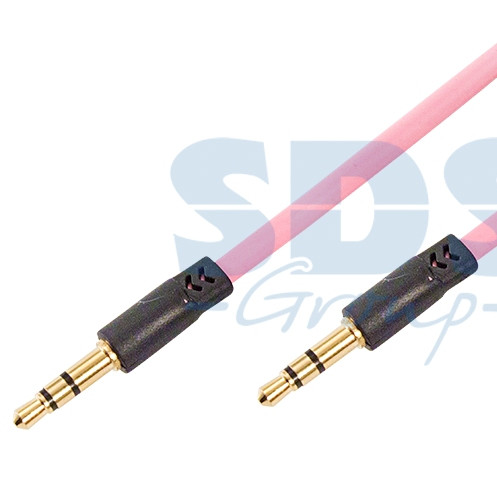 Аудио кабель AUX 3.5 мм шнур 1м. розовый REXANT - фото 1 - id-p55978013