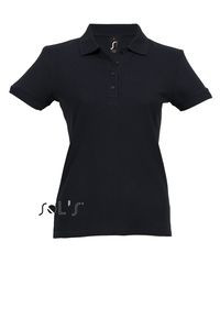 Рубашка-поло женская PASSION 170 черная  для нанесения логотипа