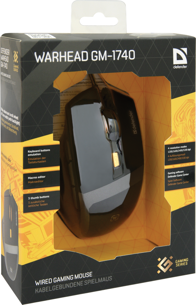 Проводная оптическая игровая мышь Defender Warhead GM-1740, 7 кнопок, 1200-3200dpi - фото 5 - id-p55991863