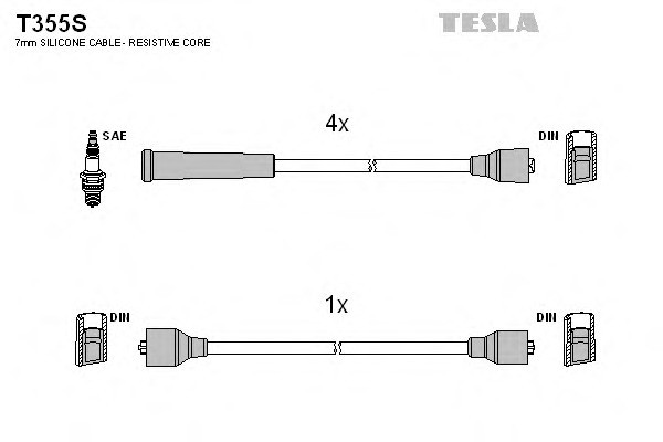 Высоковольтные провода TESLA ВАЗ-2101-2107 карб. силикон Premium