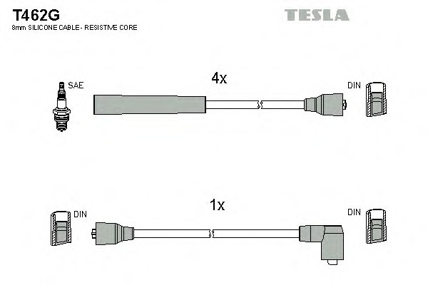 Высоковольтные провода TESLA FORD SCORPIO 1.8/2.0 OHC 85-, (FH60-2, 80-2, Y50) - фото 1 - id-p56046513