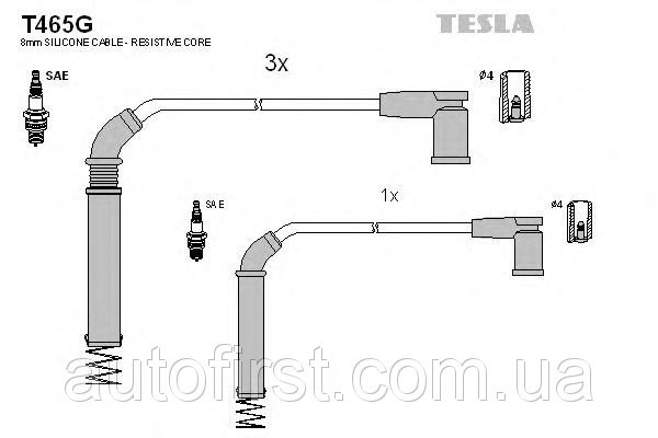 Высоковольтные провода TESLA FORD Fiesta/Fusion/KA 1.3/1.6L 96-
