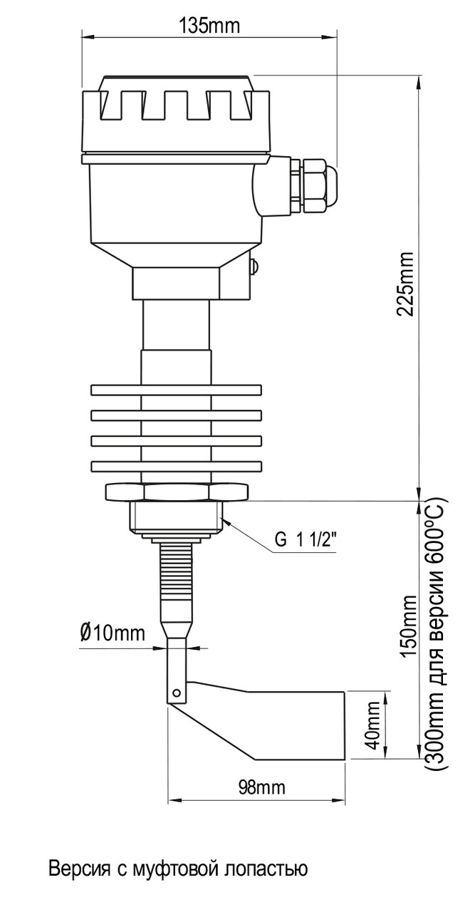 IL-SEA-N-HT250 (24 VDC, -40 +250 С) Ротационный датчик контроля уровня сыпучих материалов - фото 2 - id-p56046641