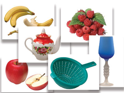 Набор предметных картинок "Фрукты, ягоды, орехи. Посуда" (48 шт., А4, с магнитами) - фото 1 - id-p56290599