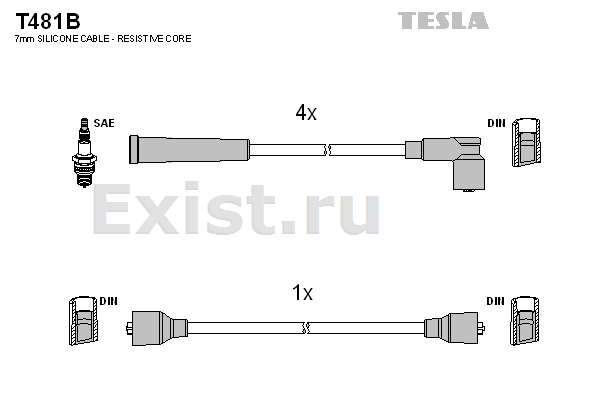 Высоковольтные провода TESLA Mazda 323, 626 1.3-2.0 80-93 - фото 1 - id-p56294724