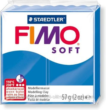 Пластика - полимерная глина FIMO Soft 57г синий (8020-37)