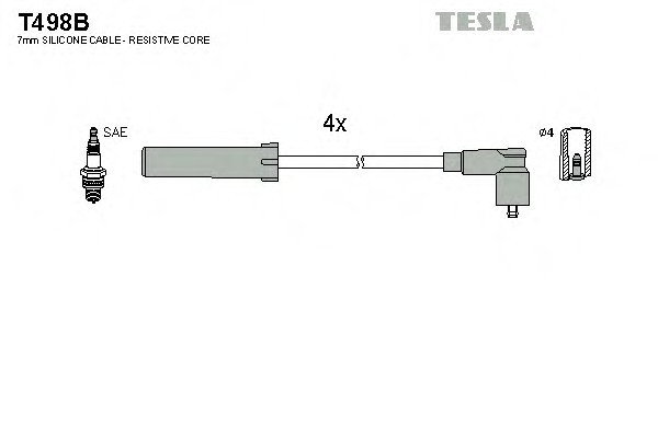 Высоковольтные провода TESLA PEUGEOT 306 2.0 94-01; 406 2.0 96-04; 605 2.0 94-99; 806 2.0 94-02; CITROEN Evasi - фото 1 - id-p56376076