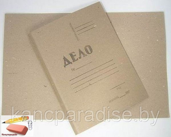 Обложка для бумаг Дело, А4, картон, 0,6 мм., серая - фото 1 - id-p56397468