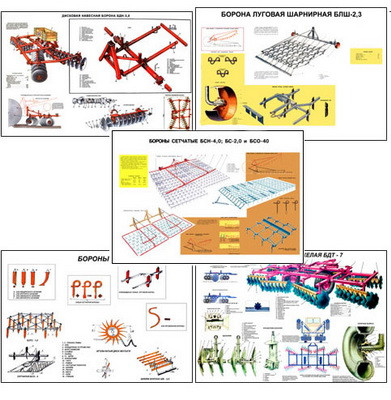 Плакаты ПРОФТЕХ "Бороны" (12 пл, винил, 70х100)