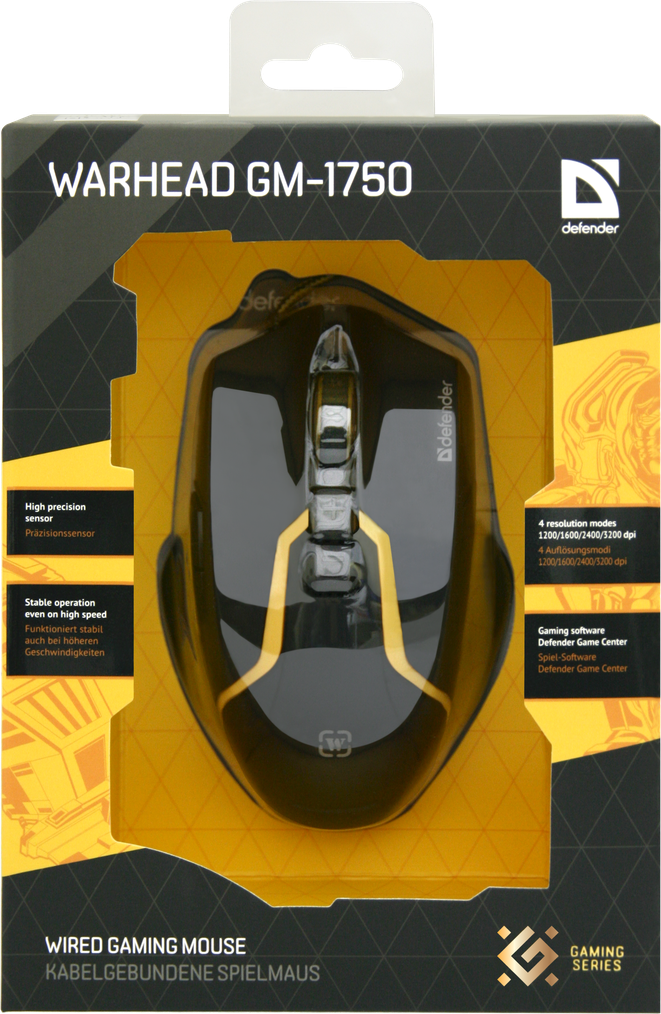 Проводная оптическая игровая мышь Defender Warhead GM-1750, 7 кнопок, 1200-3200dpi - фото 4 - id-p56554167