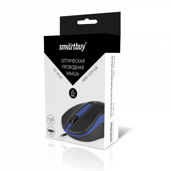 Проводная оптическая мышь SmartBuy SBM-329 USB, 3 кнопки, 1200dpi, blue - фото 4 - id-p56801831