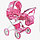 Коляска для кукол с люлькой, коляска-трансформер с сумочкой MELOBO 9333, от 3-х лет, малиновая, фото 4