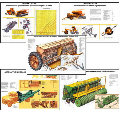 Плакаты ПРОФТЕХ "Зерновые сеялки ". Часть 2 (20 пл, винил, 70х100) - фото 1 - id-p56926460