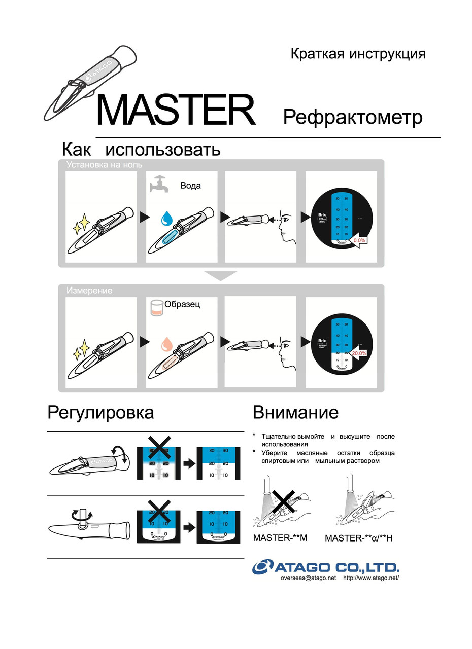 Рефрактометр ручной Atago Master 3 alpha - фото 3 - id-p56932407