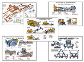 Плакаты ПРОФТЕХ "Машины для освоения новых земель" (8 пл, винил, 70х100)
