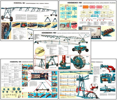 Плакаты ПРОФТЕХ "Широкозахватные дождевальные машины" (11 пл, винил, 70х100)