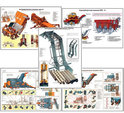 Плакаты ПРОФТЕХ "Машины для уборки сахарной свеклы" (11 пл, винил, 70х100) - фото 1 - id-p56990784