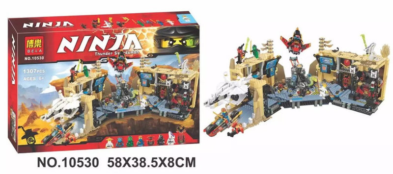 Конструктор Bela Ninja 10530 "Хаос в X-пещере Самураев" (аналог Lego Ninjago 70596) 1307 деталей - фото 2 - id-p57024865