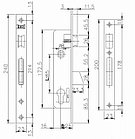 Замок врезной цилиндровый узкопроф.253 (25 mm) никель 3 кл., фото 2