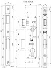 Корпус замка врезного цилиндрового для пластиковой двери узкопроф.153/P (30 mm) w/b (никель), фото 2