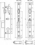 Корпус узкопрофильного замка с роликом 5124-25 CP (хром), фото 2