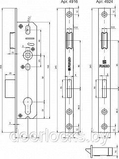 Корпус узкопрофильного замка с защелкой 4916-30/92 CP (хром) межосев. расст. 92 мм - фото 2 - id-p57640014