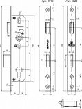 Корпус узкопрофильного замка с защелкой 4924-35/92 CP (хром) межосев. расст. 92 мм, фото 2