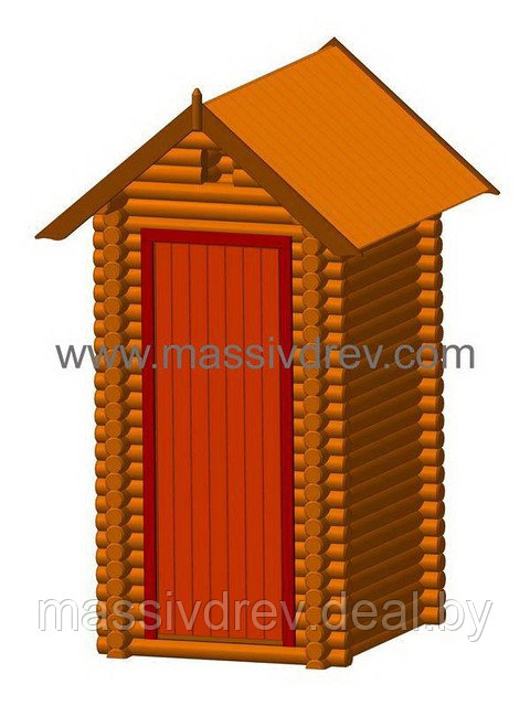 Туалет деревянный рубленый - фото 1 - id-p2206716