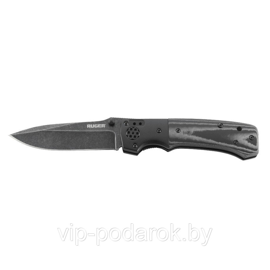 Складной нож Ruger Knives All-Cylinders Folder Bill Harsey Design Blackwashed Plain Blade - фото 1 - id-p57833248