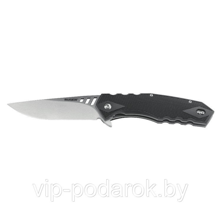 Складной нож Ruger Knives Follow-Through™ IKBS® Flipper Stonewashed Plain Blade
