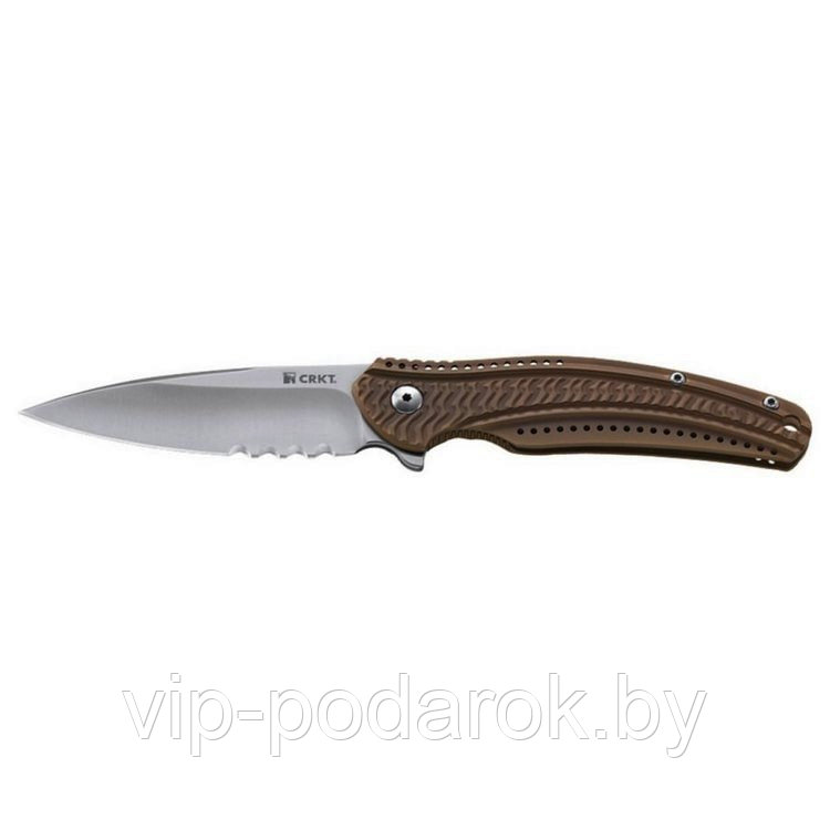 Складной нож Ripple Combo Edge Bronze Coating Stainless Steel Handle (IKBS® Flipper)