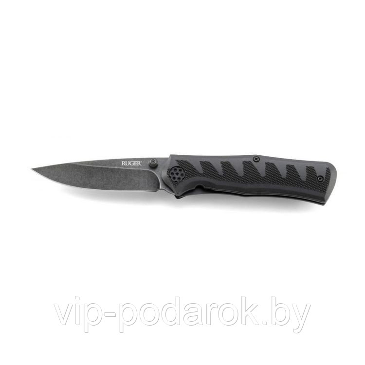 Полуавтоматический складной нож Ruger Knives Crack-Shot Compact Ken Steigerwalt Design Blackwashed Plain - фото 1 - id-p57833267